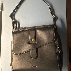 Minooy Black Leather Naya Small Crossbody Bag